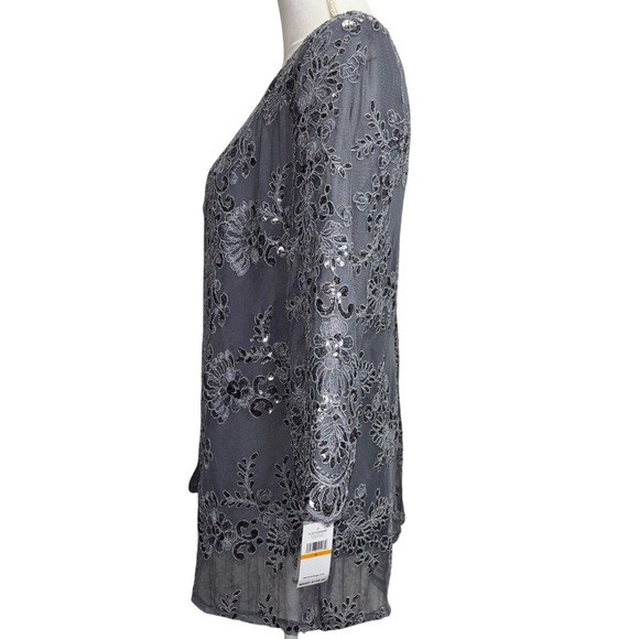 Beautiful Steel Grey Alex Evenings Causal Wear/Prefect For Dates Blouse, Small - Picture 6 of 9